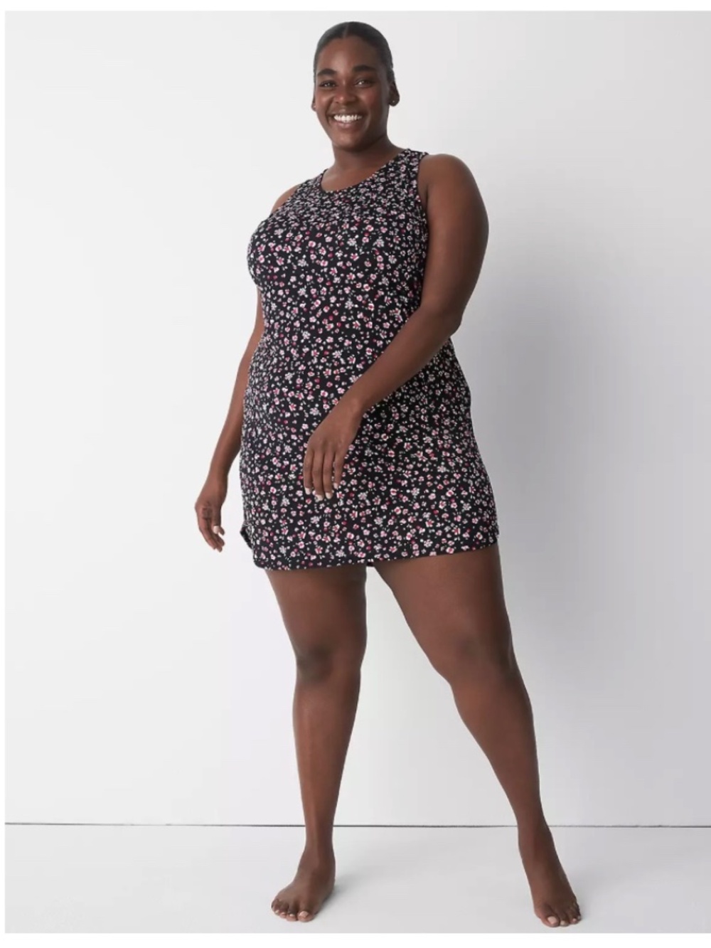 DreamyCool Tank Sleep Shirt - Floral Deep Black- NEW WITH TAGS